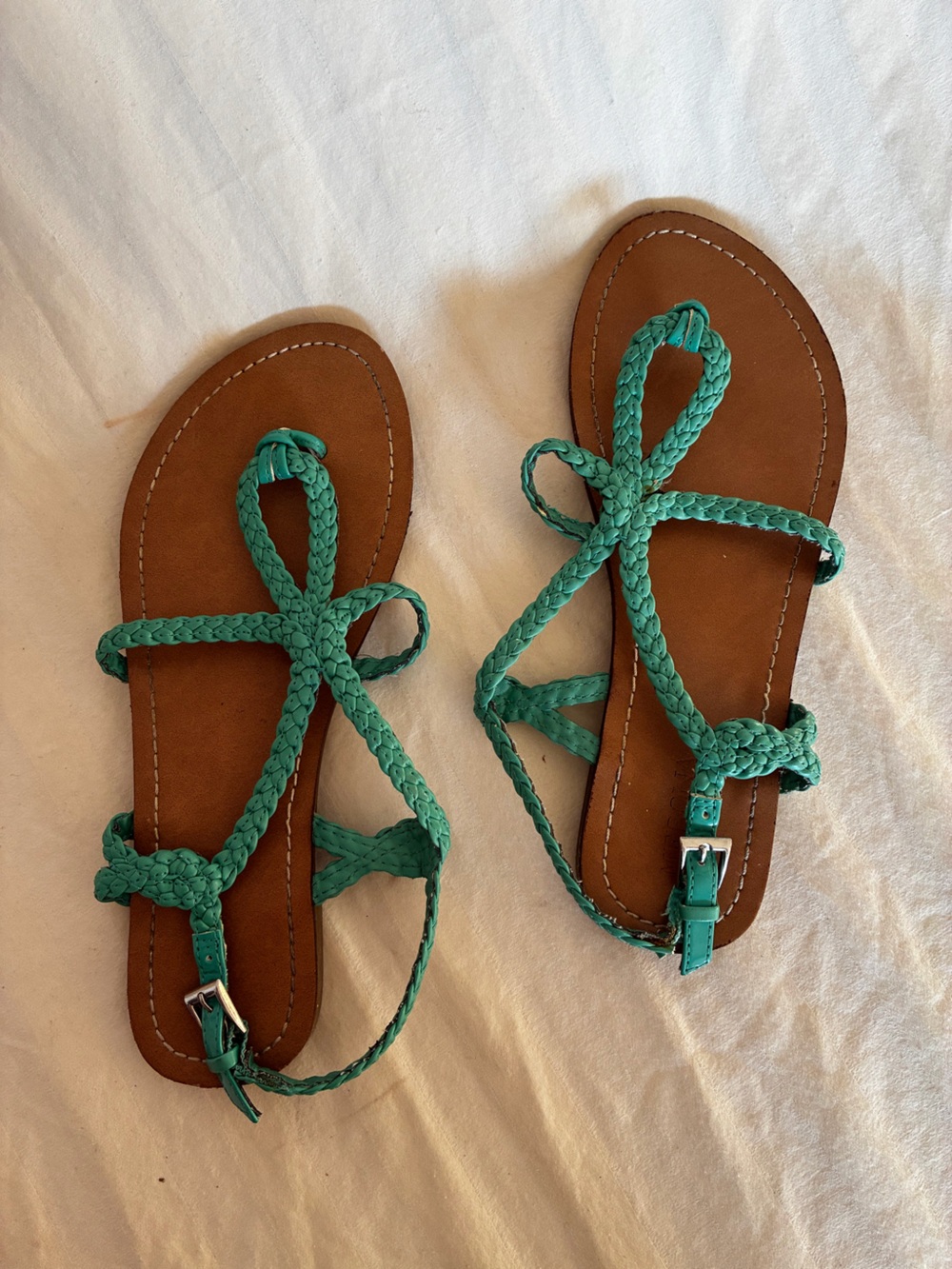 Merona aqua green Braided Strappy Women's Sandals - size 7
